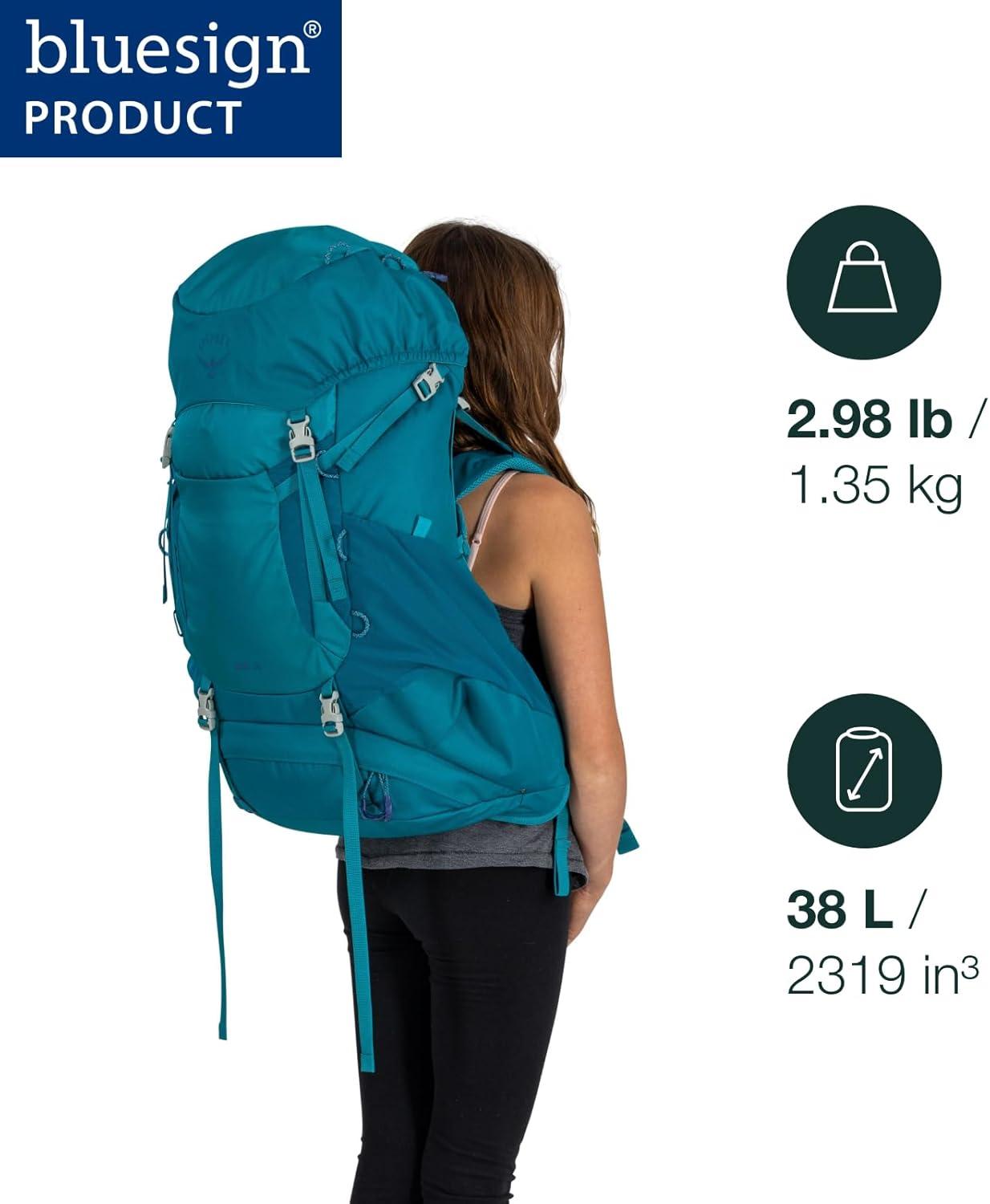 imageOsprey Ace 50L Kids Backpacking Backpack Blue SpikemossDeep PeytoGreen CanopyMatcha Green