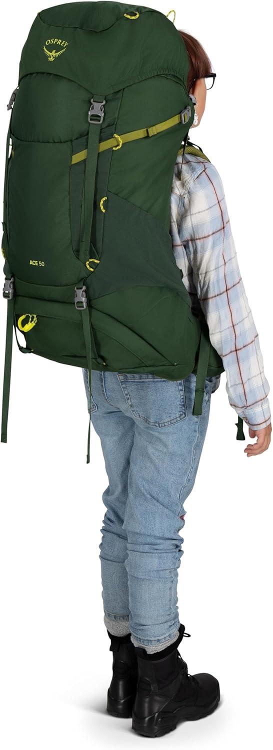 imageOsprey Ace 50L Kids Backpacking Backpack Blue SpikemossDeep PeytoGreen CanopyMatcha Green