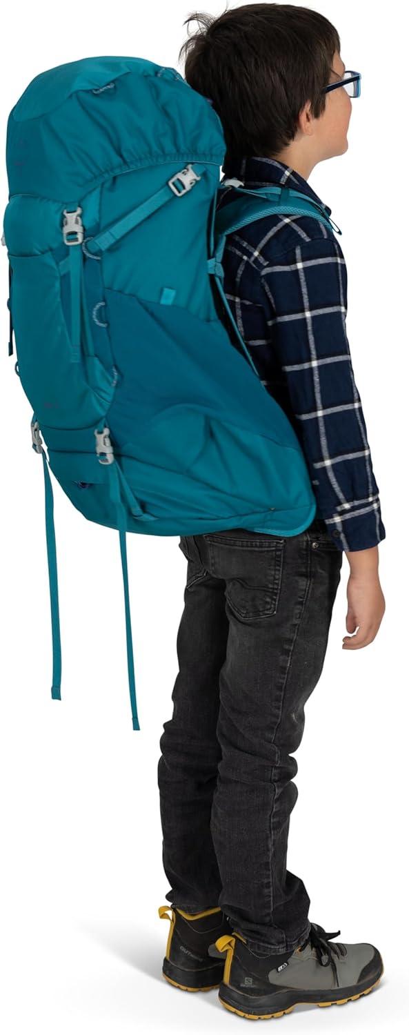 imageOsprey Ace 50L Kids Backpacking Backpack Blue SpikemossDeep PeytoGreen CanopyMatcha Green