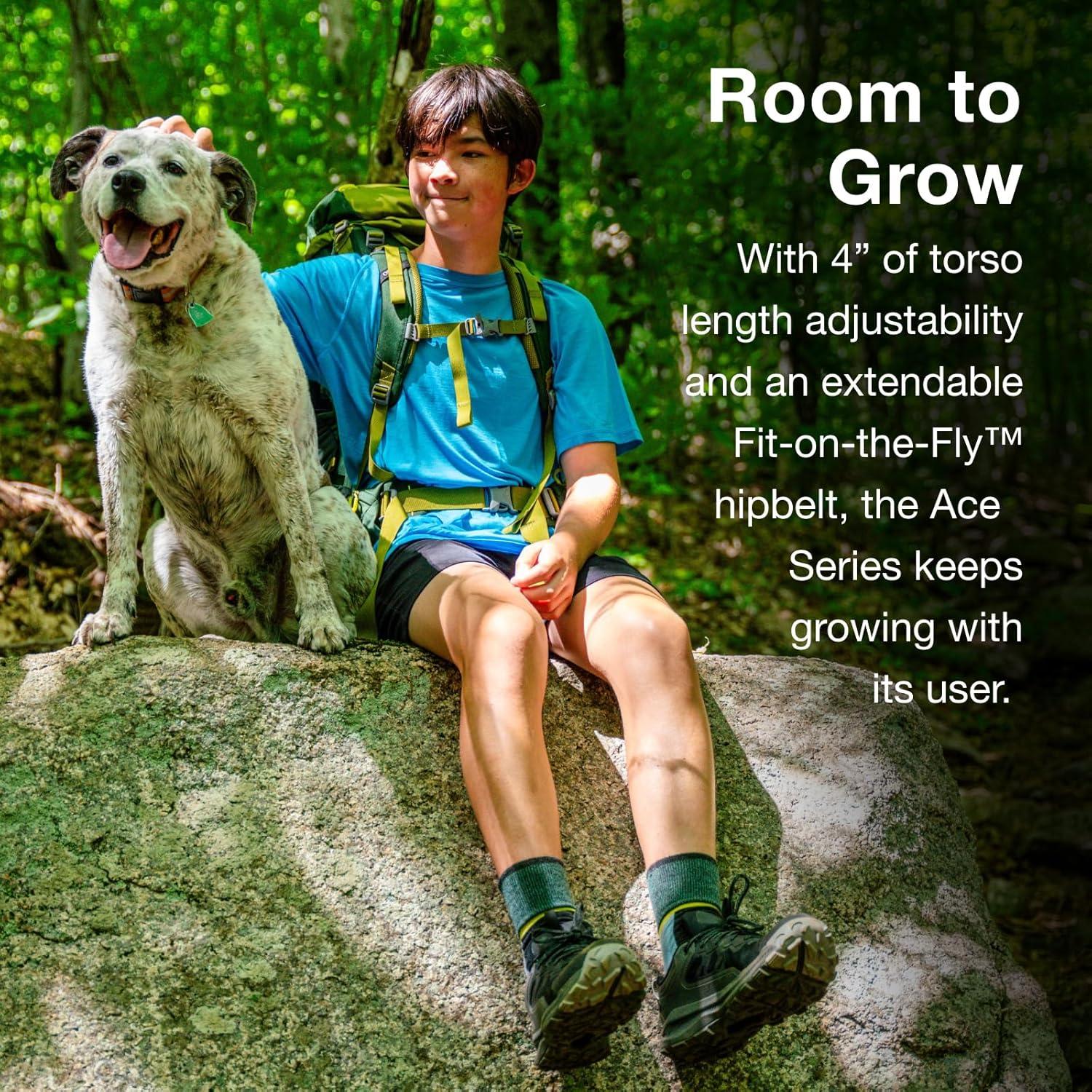 imageOsprey Ace 50L Kids Backpacking Backpack Blue SpikemossDeep PeytoGreen CanopyMatcha Green