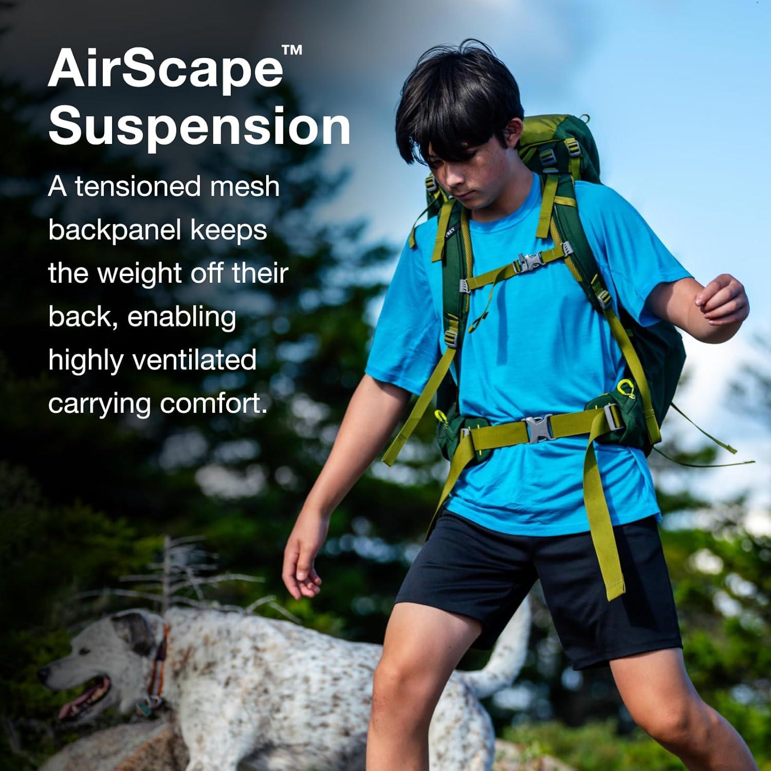 imageOsprey Ace 50L Kids Backpacking Backpack Blue SpikemossDeep PeytoGreen CanopyMatcha Green