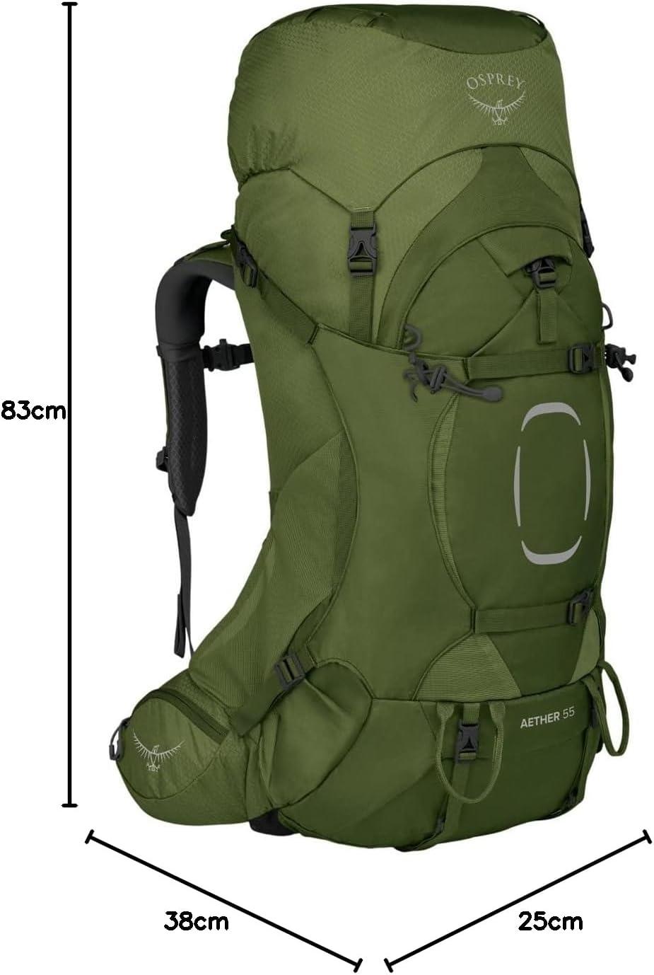 imageOsprey Aether 55L Mens Backpacking Backpack Garlic Mustard Green SMGarlic Mustard Green