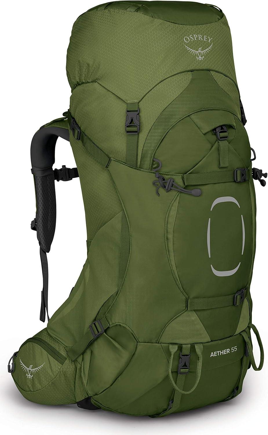 imageOsprey Aether 55L Mens Backpacking Backpack Garlic Mustard Green SMGarlic Mustard Green
