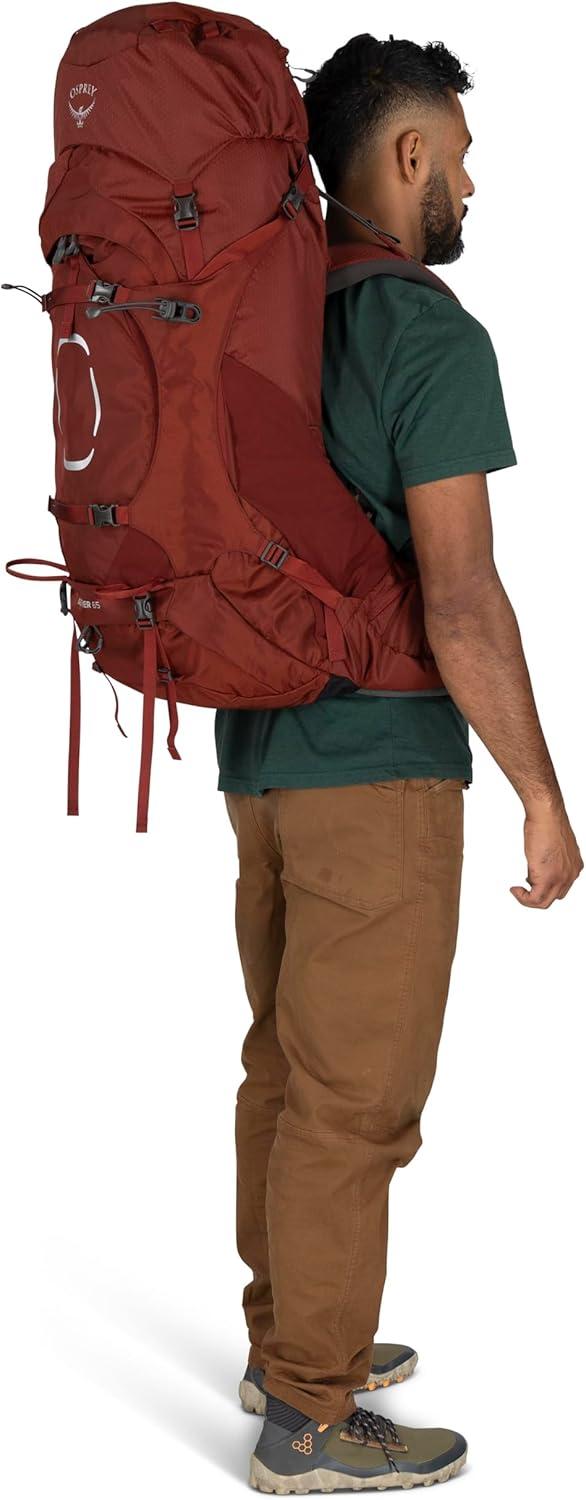 imageOsprey Aether 65L Mens Backpacking Backpack Deep Acorn Red LXLDeep Acorn Red