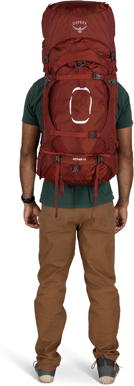 imageOsprey Aether 65L Mens Backpacking Backpack Deep Acorn Red LXLDeep Acorn Red