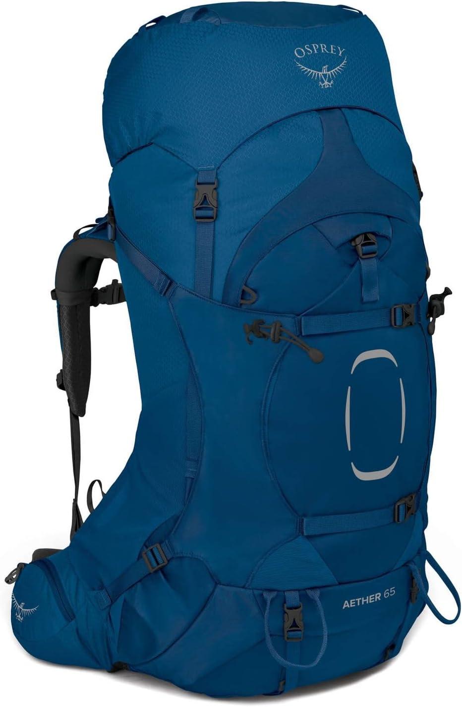 imageOsprey Aether 65L Mens Backpacking Backpack Deep Acorn Red LXLDeep Water Blue