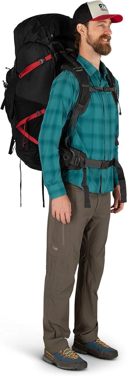 imageOsprey Aether Plus 100L Mens Backpacking Backpack Axo Green SMBlack