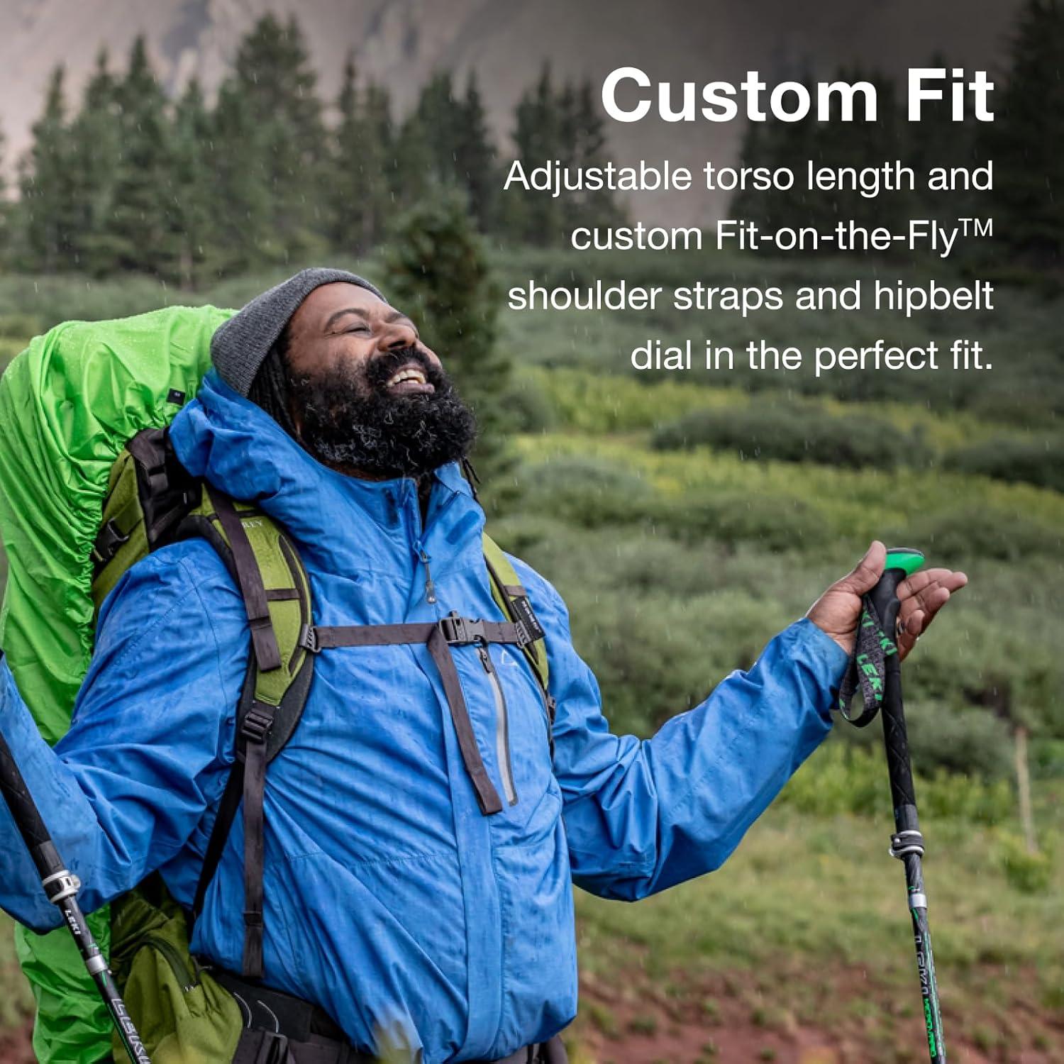 imageOsprey Aether Plus 100L Mens Backpacking Backpack Axo Green SMBlack