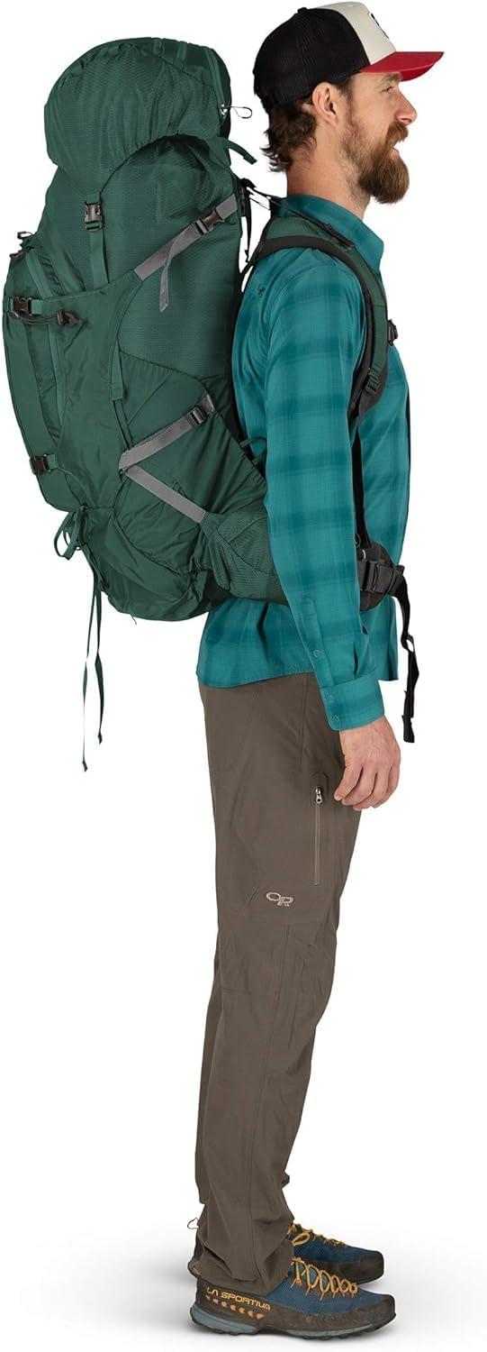 imageOsprey Aether Plus 70L Mens Backpacking Backpack Black LXLAxo Green