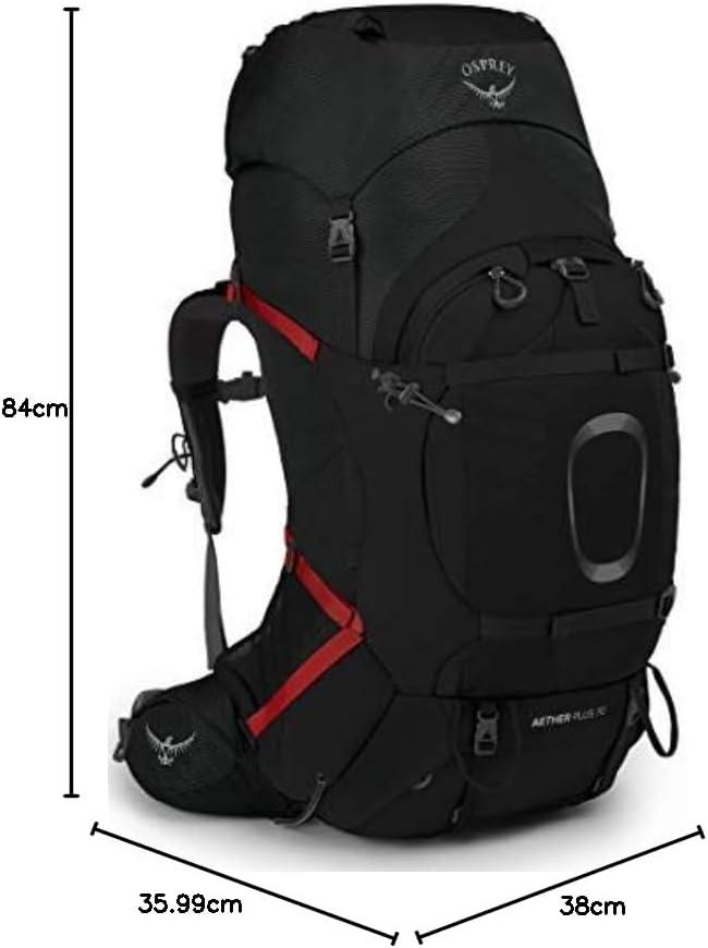 imageOsprey Aether Plus 70L Mens Backpacking Backpack Black LXLBlack