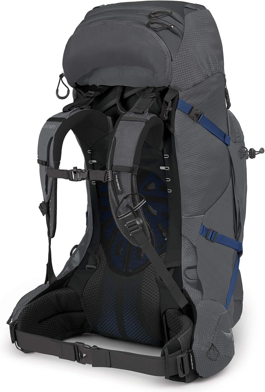 imageOsprey Aether Plus 70L Mens Backpacking Backpack Black LXLEclipse Grey