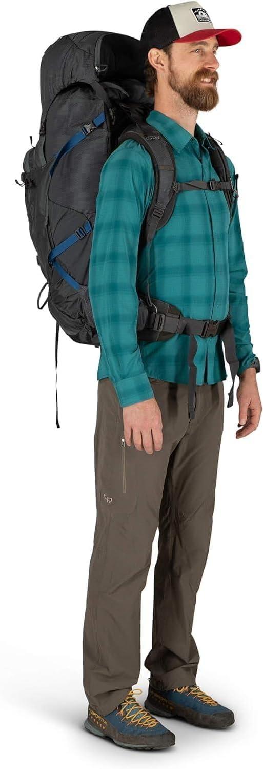 imageOsprey Aether Plus 70L Mens Backpacking Backpack Black LXLEclipse Grey
