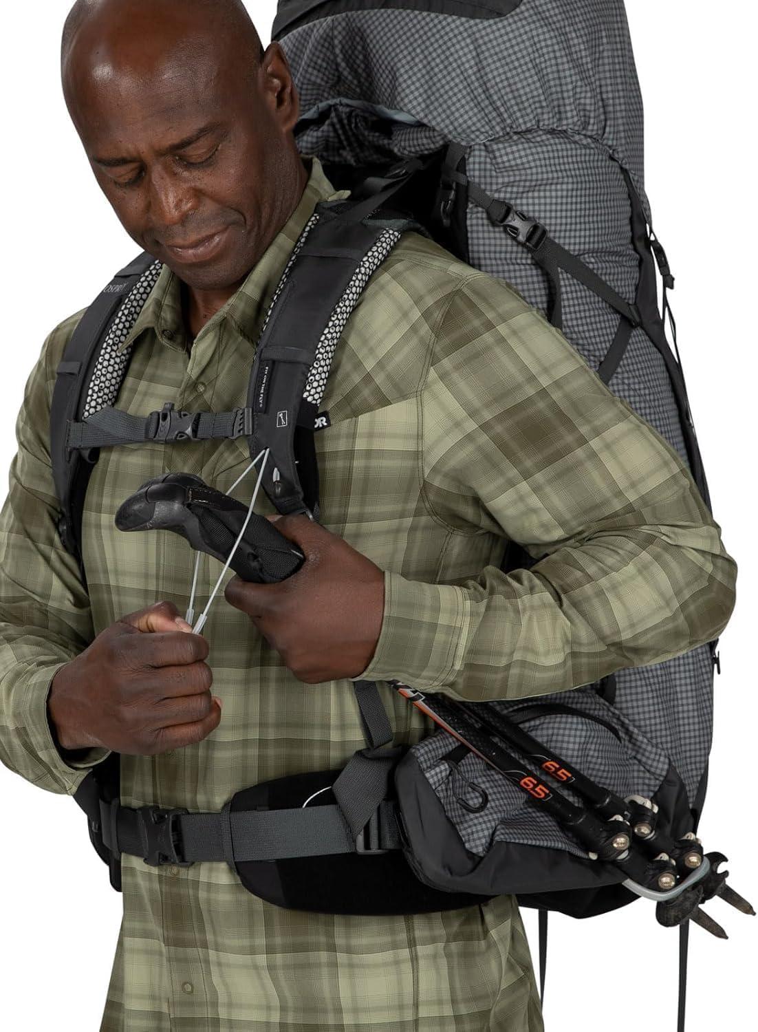 imageOsprey Aether Pro 75L Mens Backpacking Backpack Silver Lining LXLSilver Lining