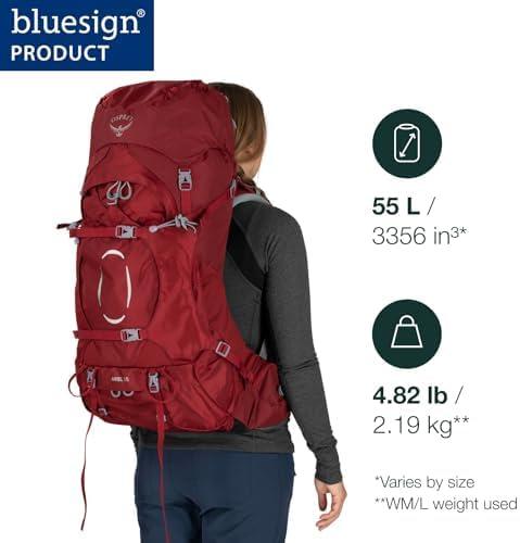 imageOsprey Ariel 55L Womens Backpacking Backpack Ceramic Blue WMLKoseret Green