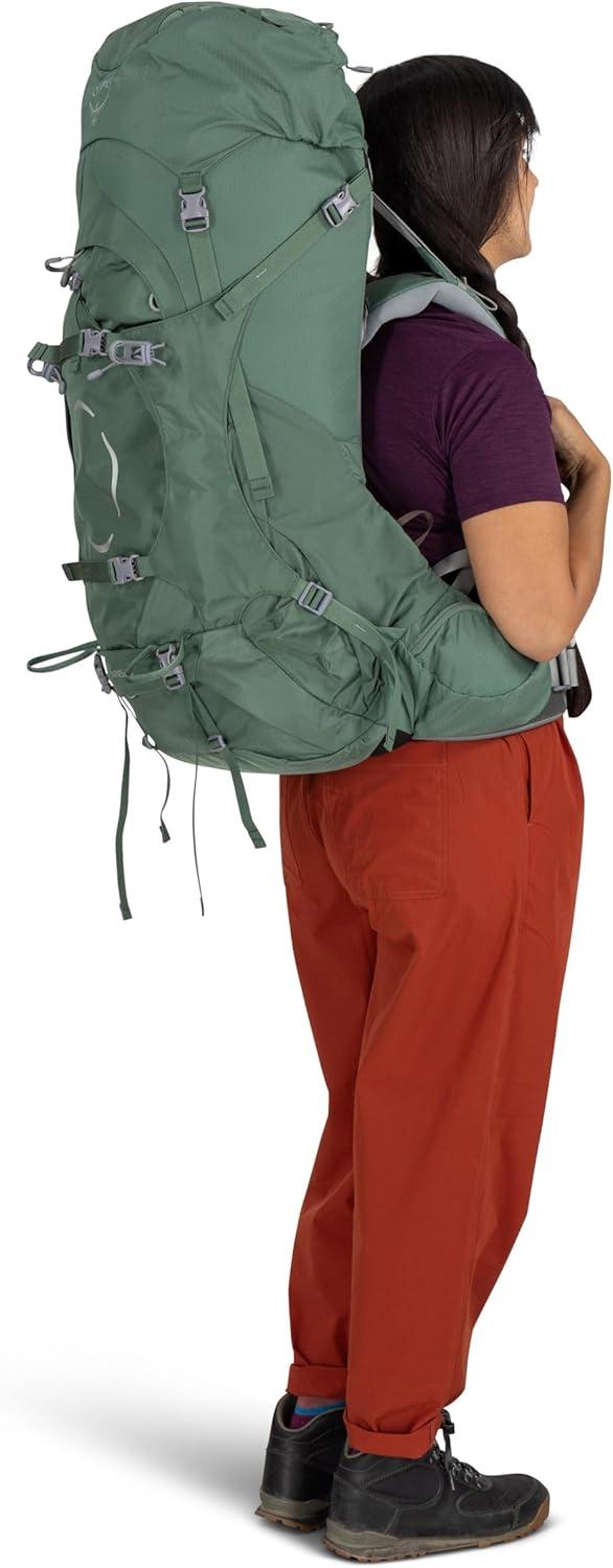 imageOsprey Ariel 55L Womens Backpacking Backpack Ceramic Blue WMLMedium Gray