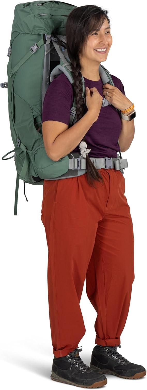 imageOsprey Ariel 55L Womens Backpacking Backpack Ceramic Blue WMLMedium Gray