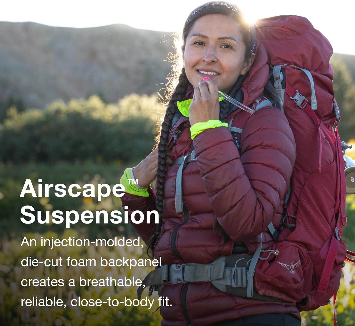 imageOsprey Ariel 55L Womens Backpacking Backpack Ceramic Blue WMLMedium Gray