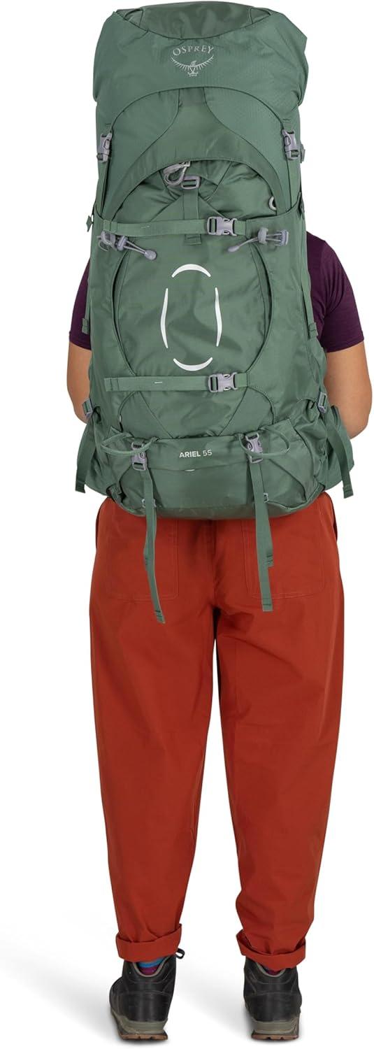 imageOsprey Ariel 55L Womens Backpacking Backpack Ceramic Blue WMLMedium Gray