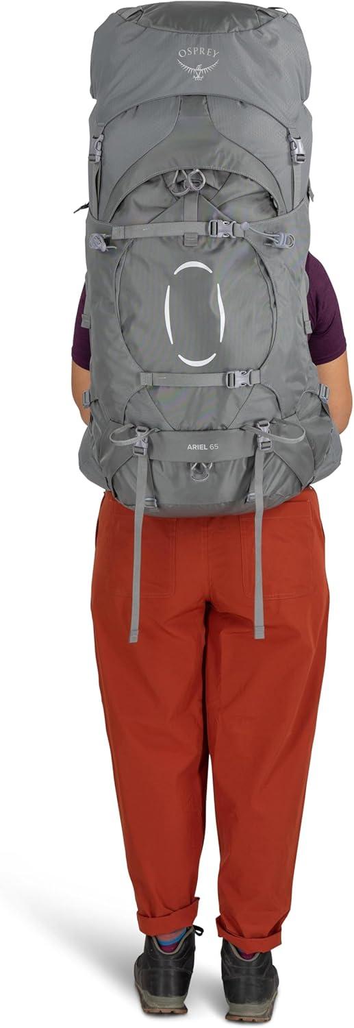 imageOsprey Ariel 65L Womens Backpacking Backpack Ceramic Blue WML Extended FitMedium Gray