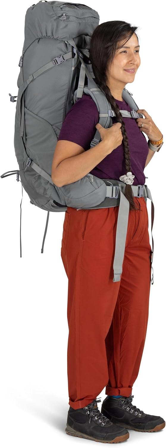 imageOsprey Ariel 65L Womens Backpacking Backpack Ceramic Blue WML Extended FitMedium Gray