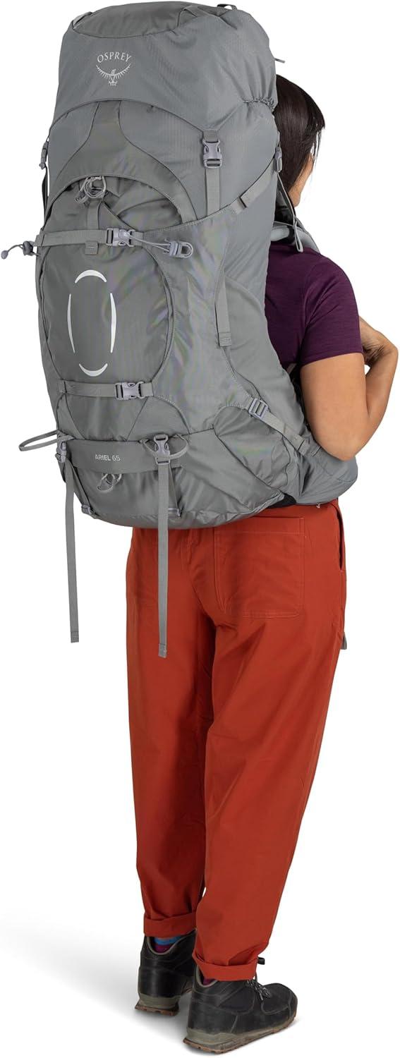 imageOsprey Ariel 65L Womens Backpacking Backpack Ceramic Blue WML Extended FitMedium Gray