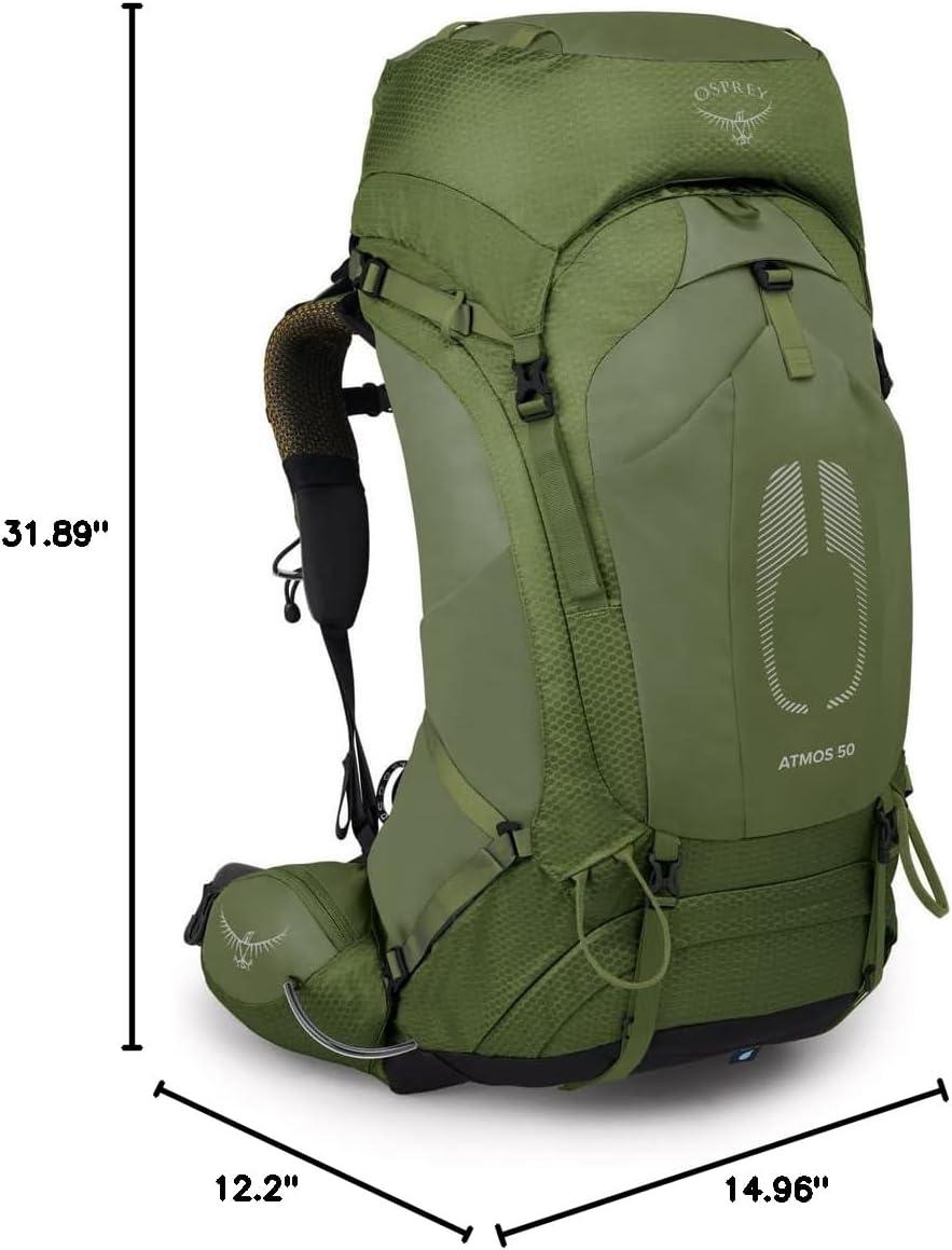 imageOsprey Atmos AG 50L Mens Backpacking BackpackMythical Green