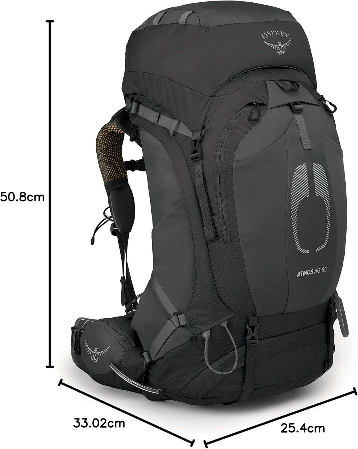 imageOsprey Atmos AG 65L Mens Backpacking Backpack Black LXLBlack
