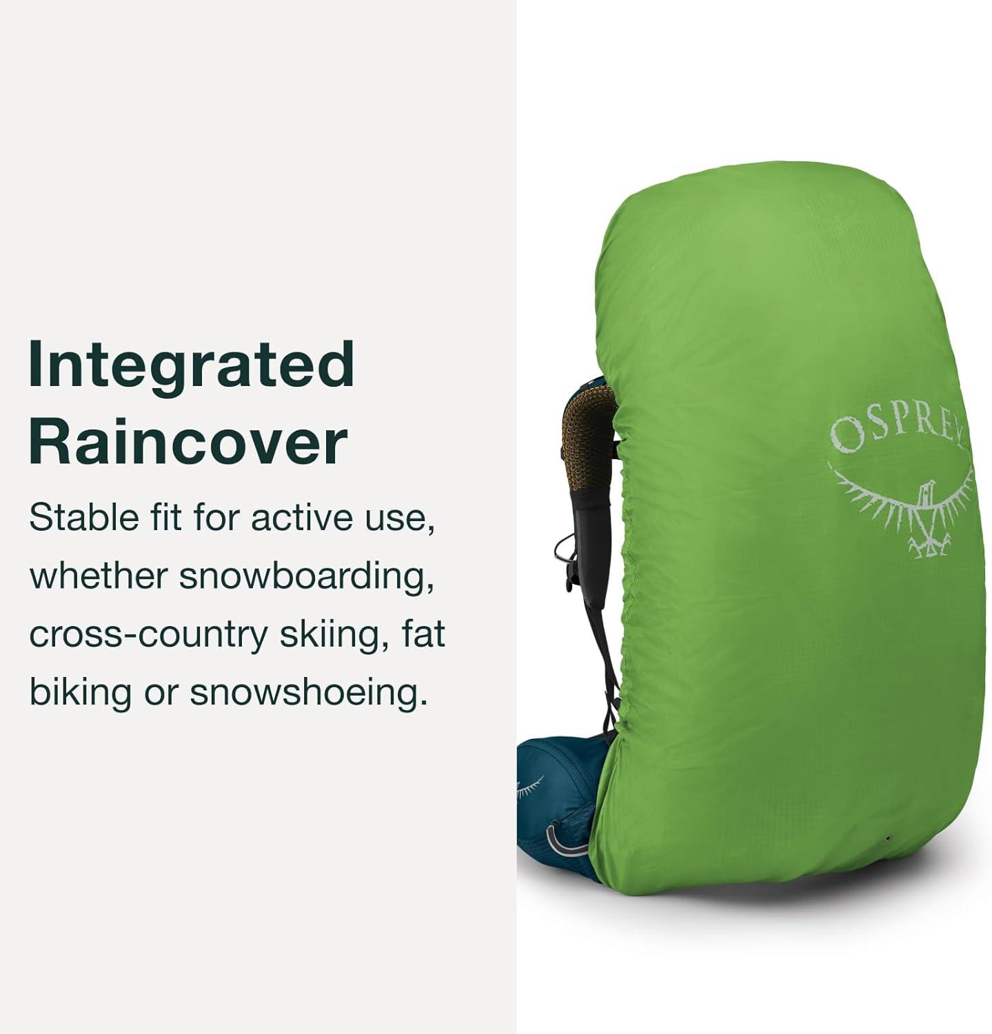 imageOsprey Atmos AG 65L Mens Backpacking Backpack Black LXLMythical Green