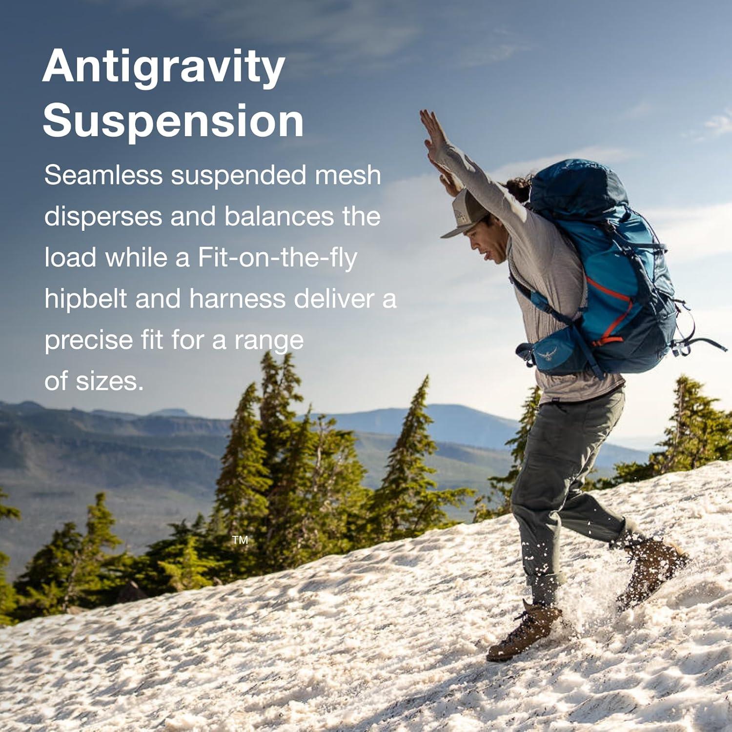 imageOsprey Atmos AG LT 50L Mens Backpacking Backpack Scenic ValleyGreen Peppercorn LXLBlack