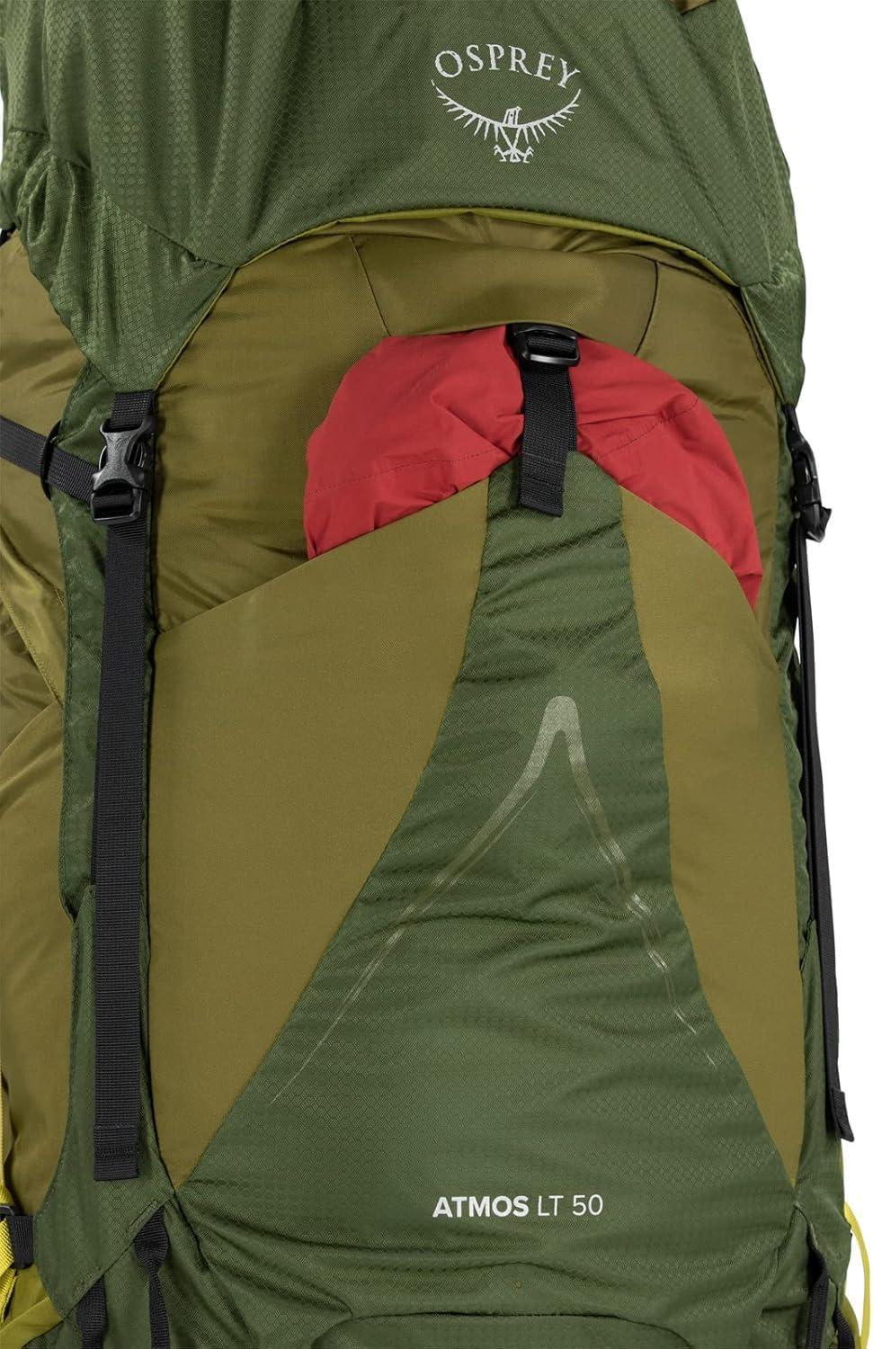 imageOsprey Atmos AG LT 50L Mens Backpacking Backpack Scenic ValleyGreen Peppercorn LXLBlack