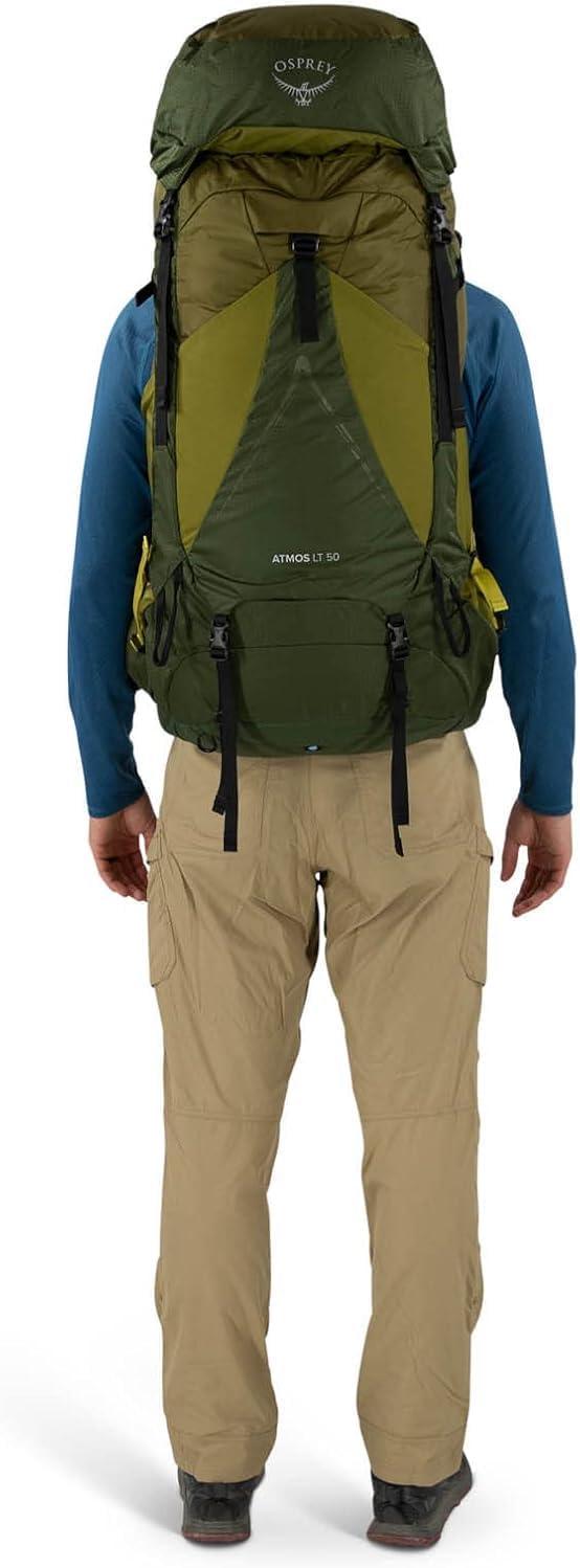 imageOsprey Atmos AG LT 50L Mens Backpacking Backpack Scenic ValleyGreen Peppercorn LXLNight ShiftScoria Blue
