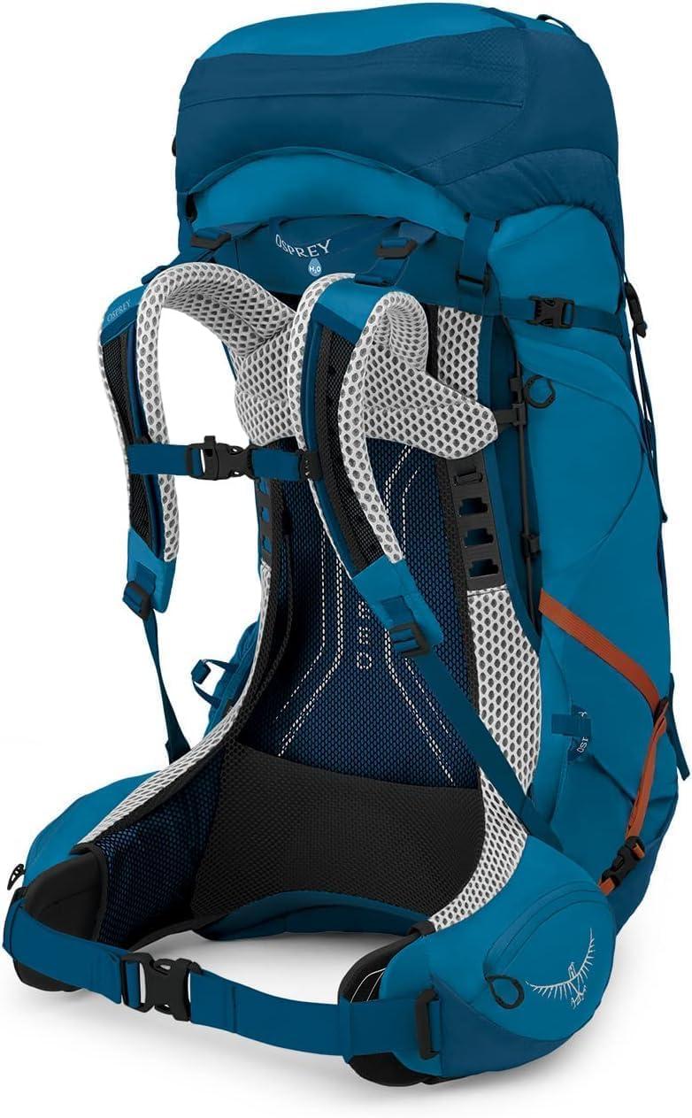 imageOsprey Atmos AG LT 50L Mens Backpacking Backpack Scenic ValleyGreen Peppercorn LXLNight ShiftScoria Blue