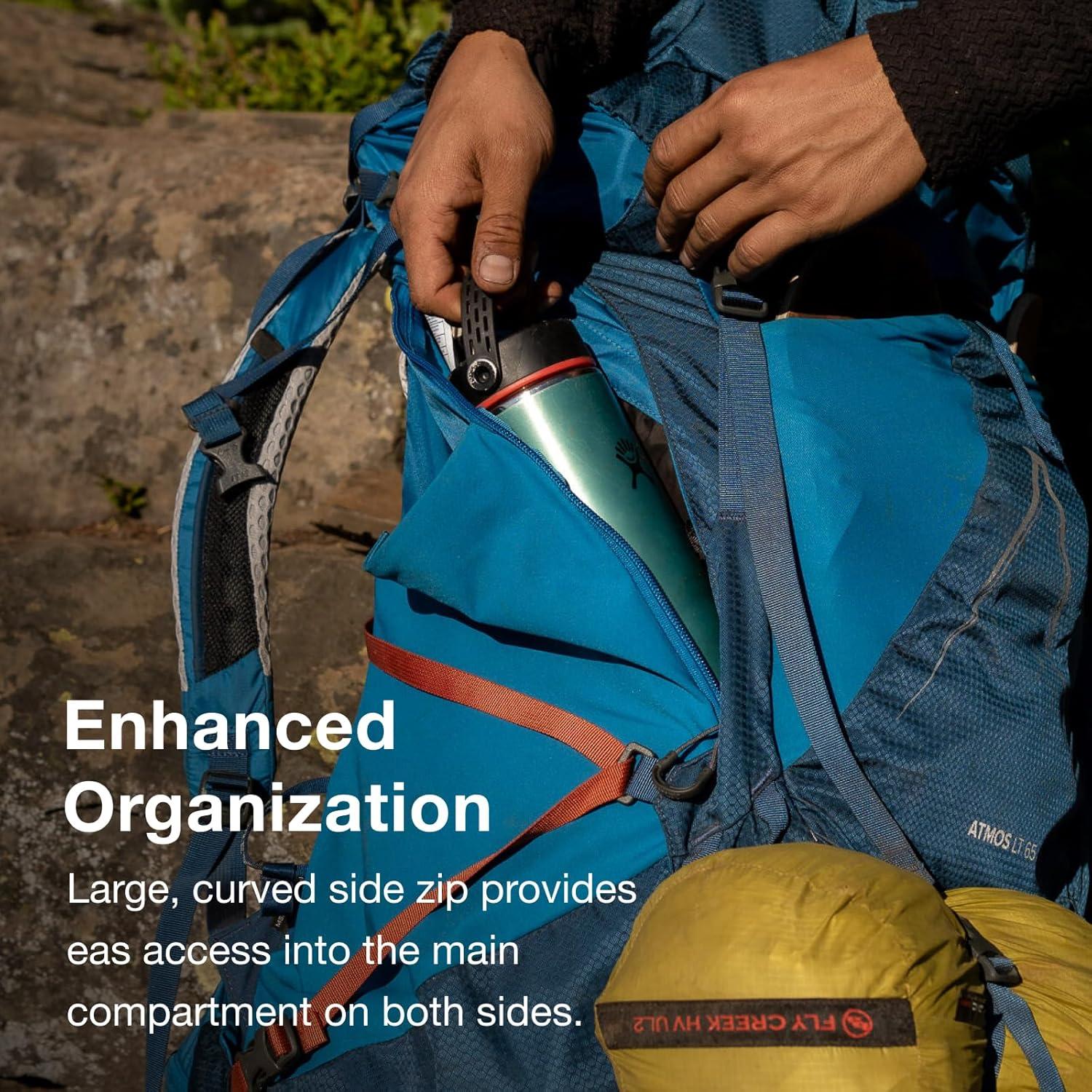 imageOsprey Atmos AG LT 50L Mens Backpacking Backpack Scenic ValleyGreen Peppercorn LXLNight ShiftScoria Blue