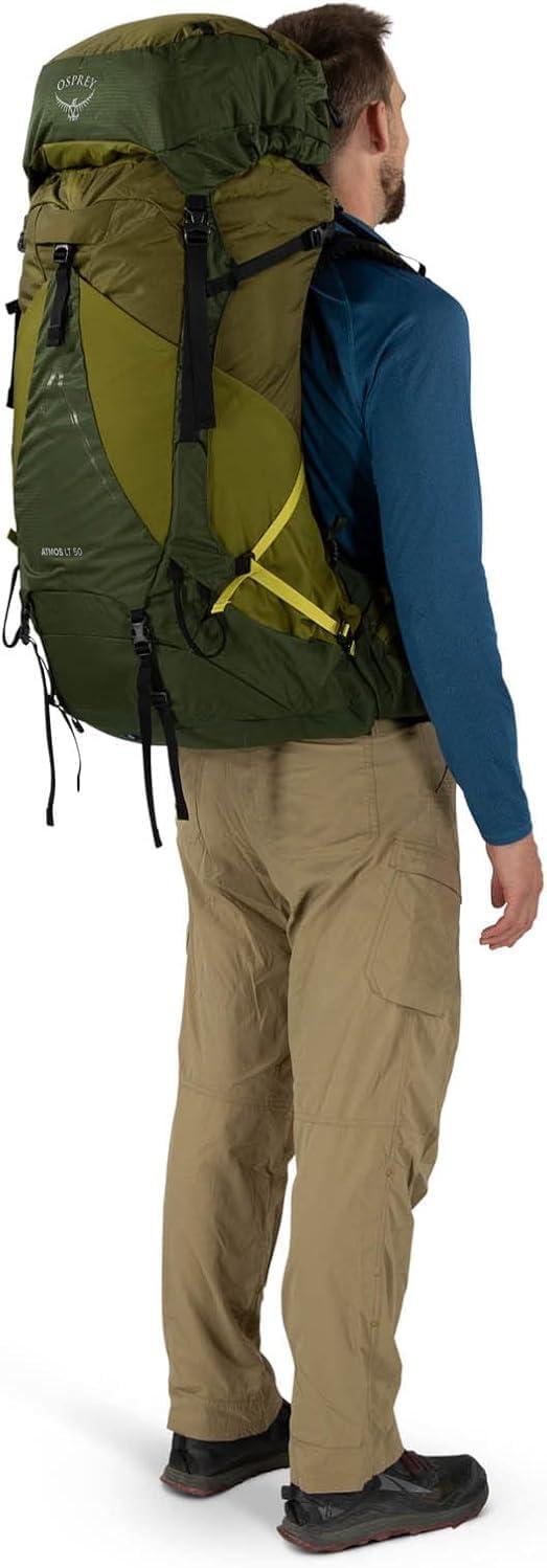 imageOsprey Atmos AG LT 50L Mens Backpacking Backpack Scenic ValleyGreen Peppercorn LXLNight ShiftScoria Blue