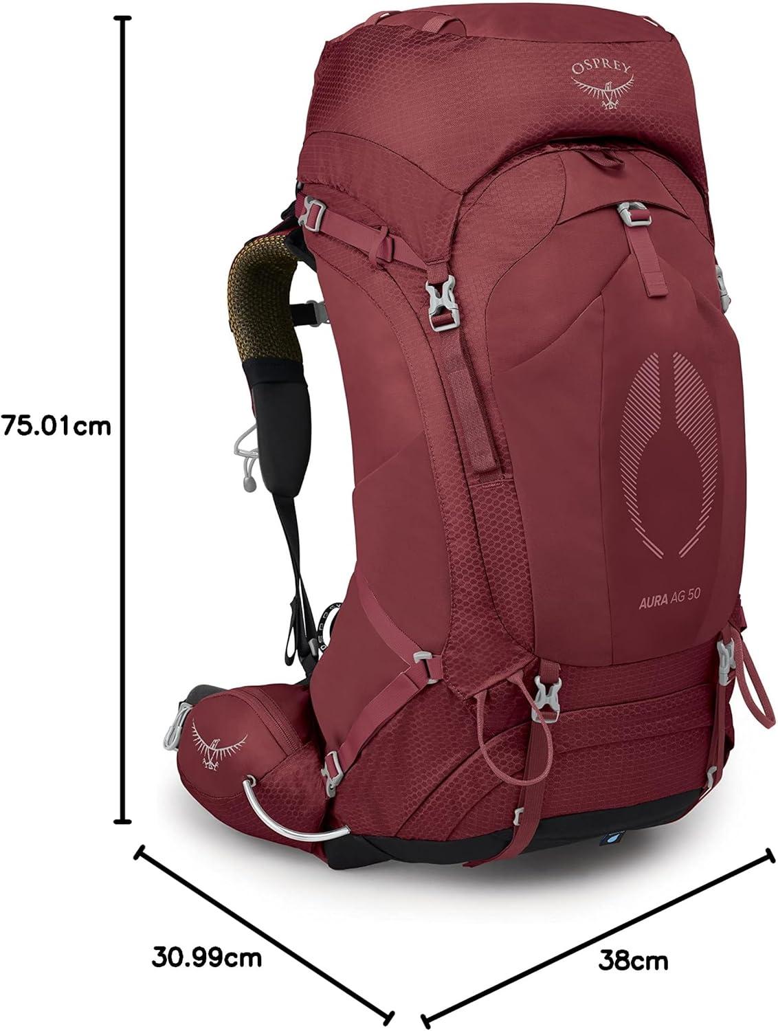 imageOsprey Aura AG 50L Womens Backpacking Backpack Berry Sorbet Red WXSSBerry Sorbet Red