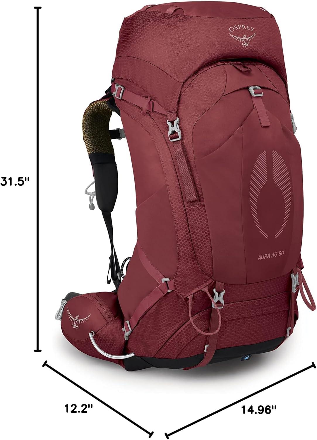 imageOsprey Aura AG 50L Womens Backpacking Backpack Berry Sorbet Red WXSSBerry Sorbet Red