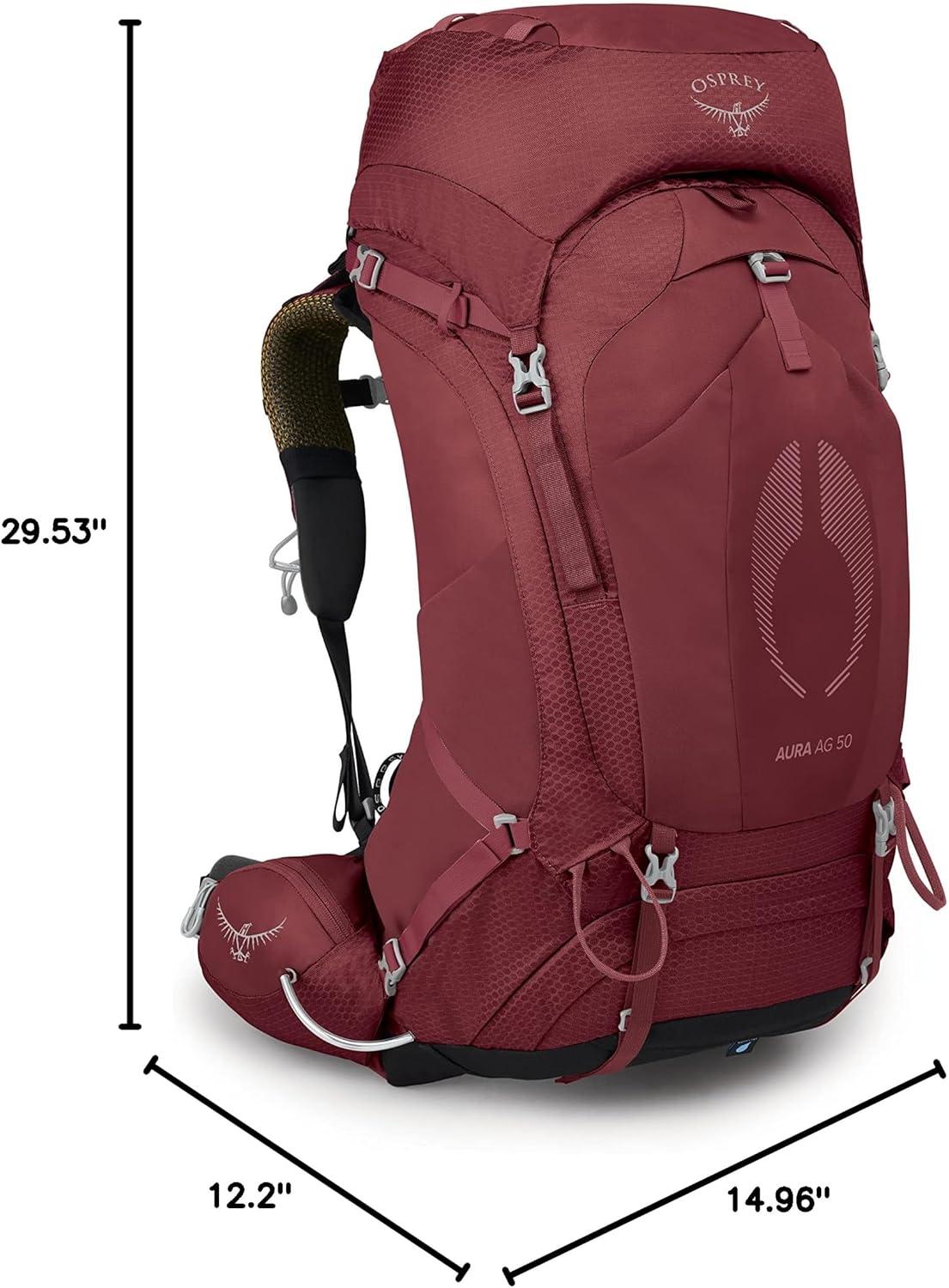 imageOsprey Aura AG 50L Womens Backpacking Backpack Berry Sorbet Red WXSSBerry Sorbet Red