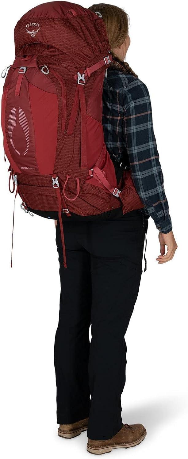 imageOsprey Aura AG 65L Womens Backpacking Backpack Berry Sorbet Red WMLEnchantment Purple
