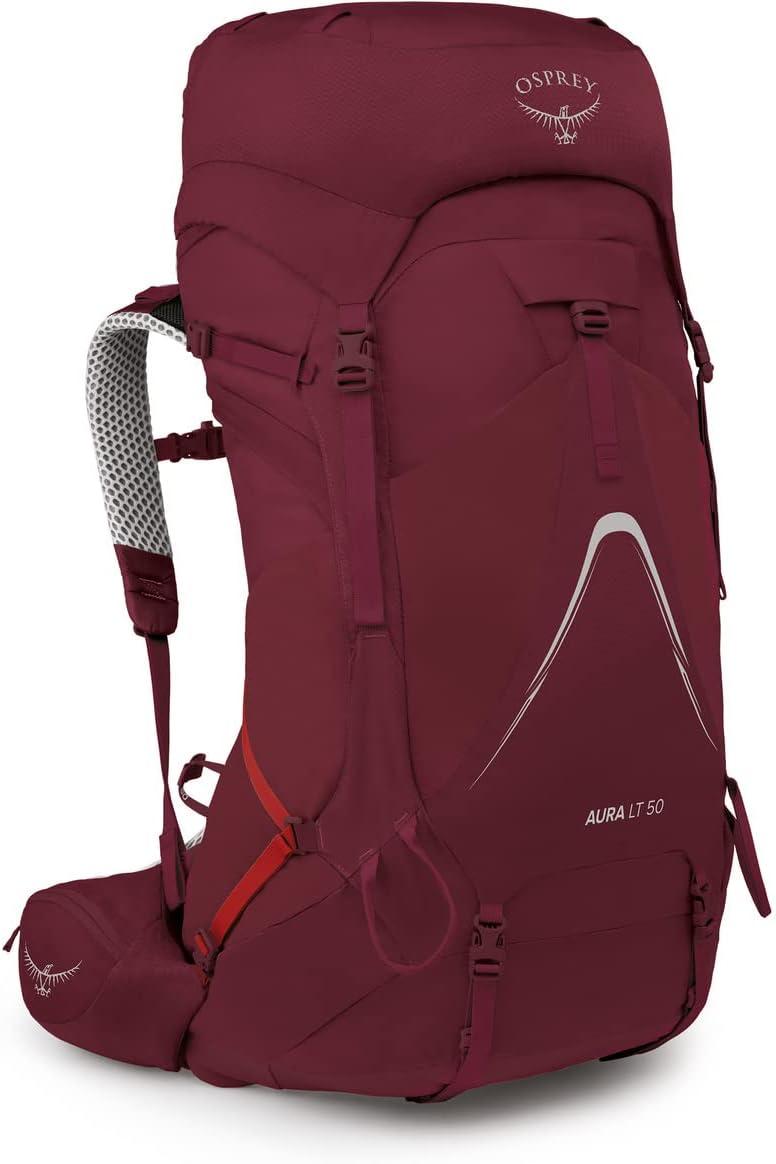 imageOsprey Aura AG LT 50L Womens Backpacking Backpack Black WMLAntidote Purple