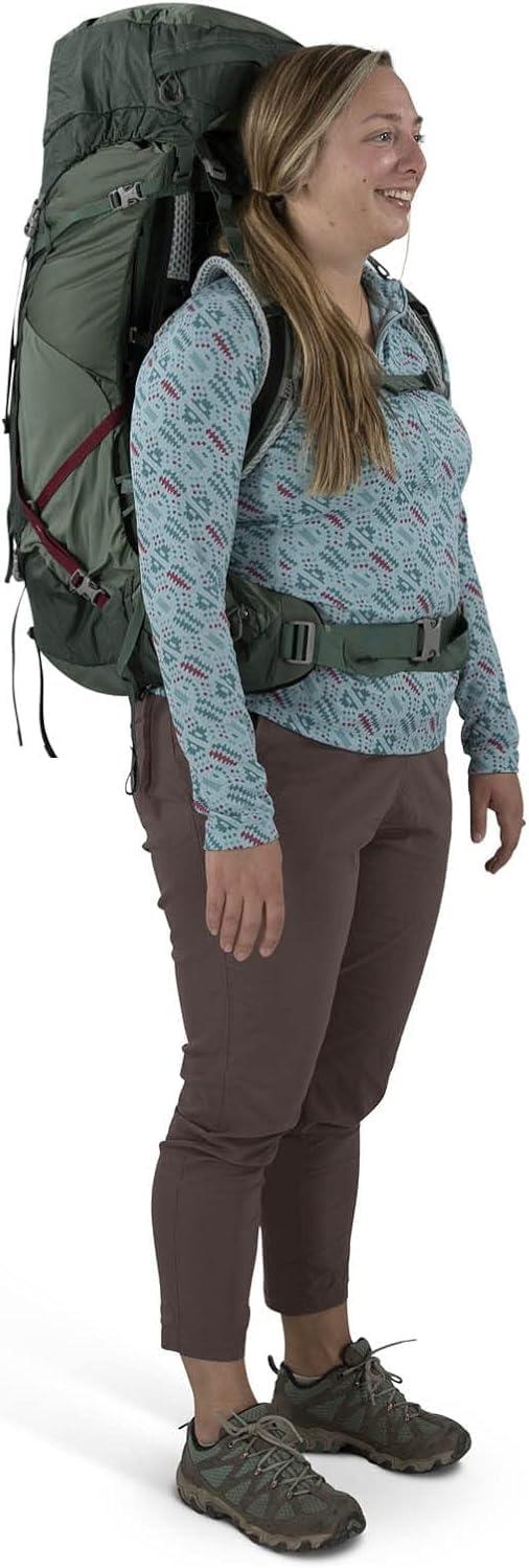 imageOsprey Aura AG LT 50L Womens Backpacking Backpack Black WMLAntidote Purple