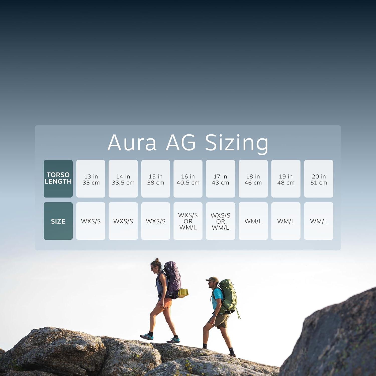 imageOsprey Aura AG LT 50L Womens Backpacking Backpack Black WMLDarjeeling Spring Green