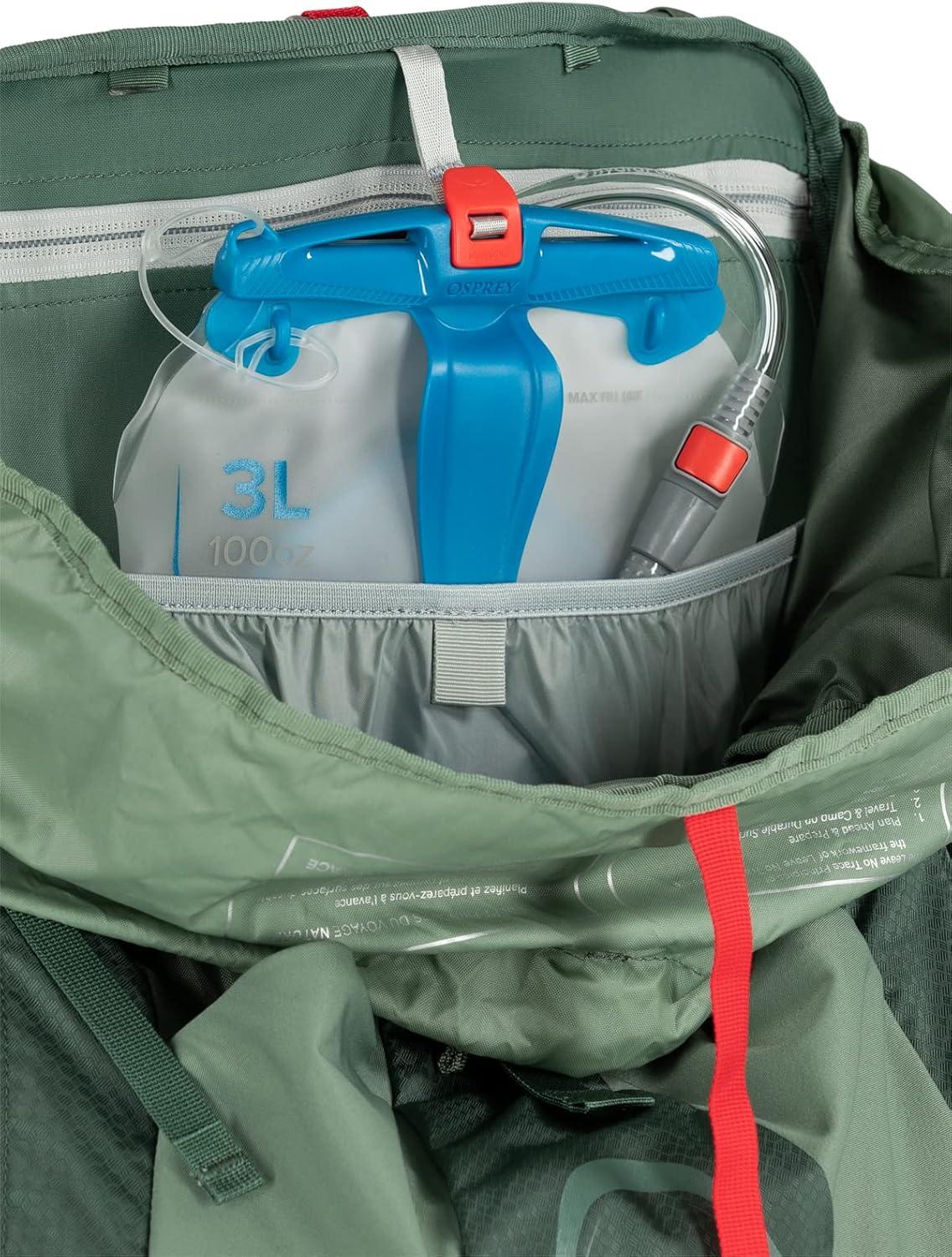 imageOsprey Aura AG LT 50L Womens Backpacking Backpack Black WMLDarjeeling Spring Green