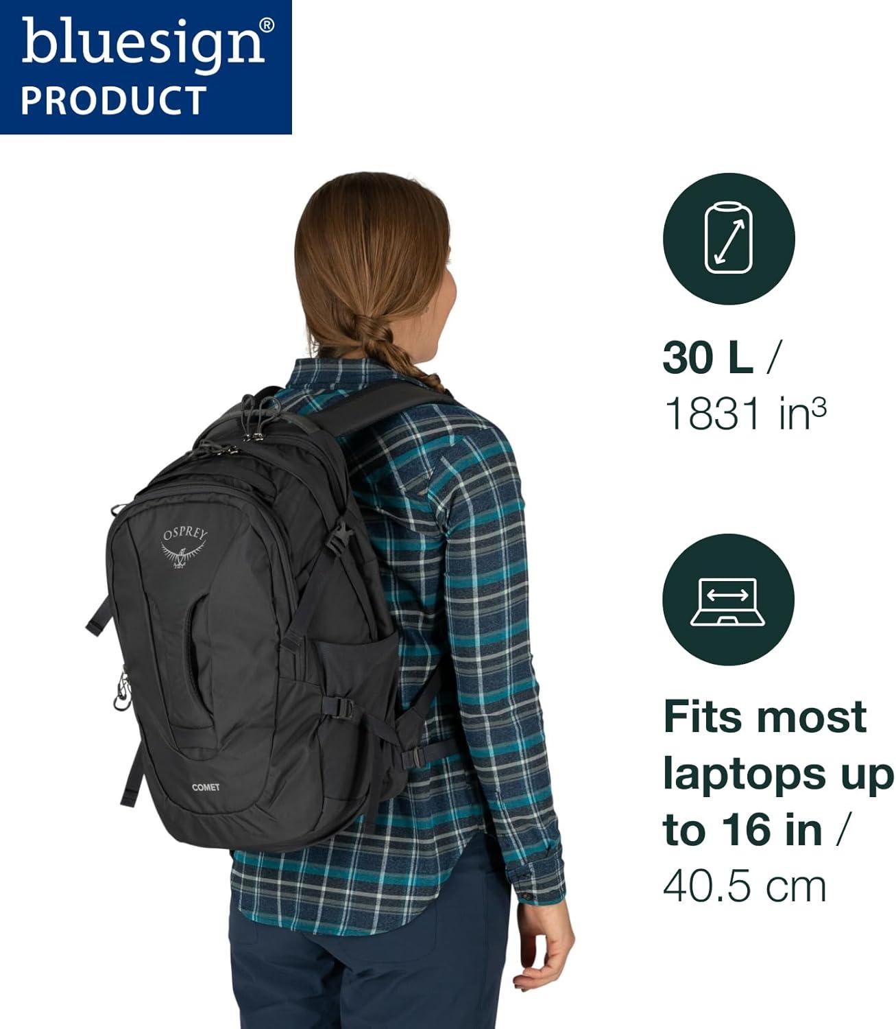 imageOsprey Comet Laptop Backpack BlackTungstenSoundwave Grey Heather