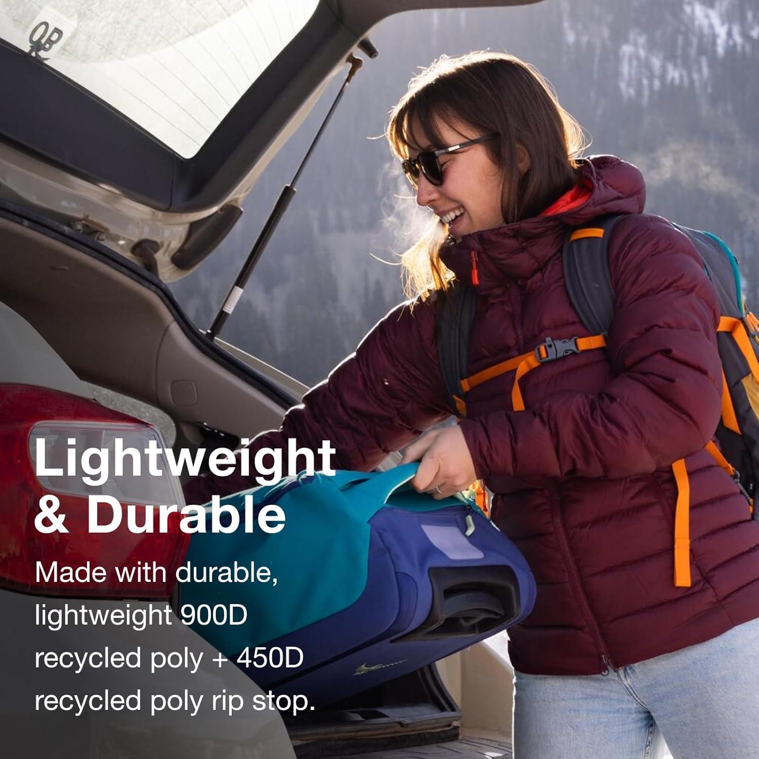 imageOsprey Daylite 40L Wheeled Carry On Collapsible Travel Duffel Bag Lightweight Rolling Suitcase BlackNight Shift Blue