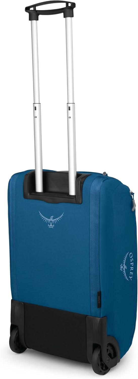 imageOsprey Daylite 40L Wheeled Carry On Collapsible Travel Duffel Bag Lightweight Rolling Suitcase BlackNight Shift Blue