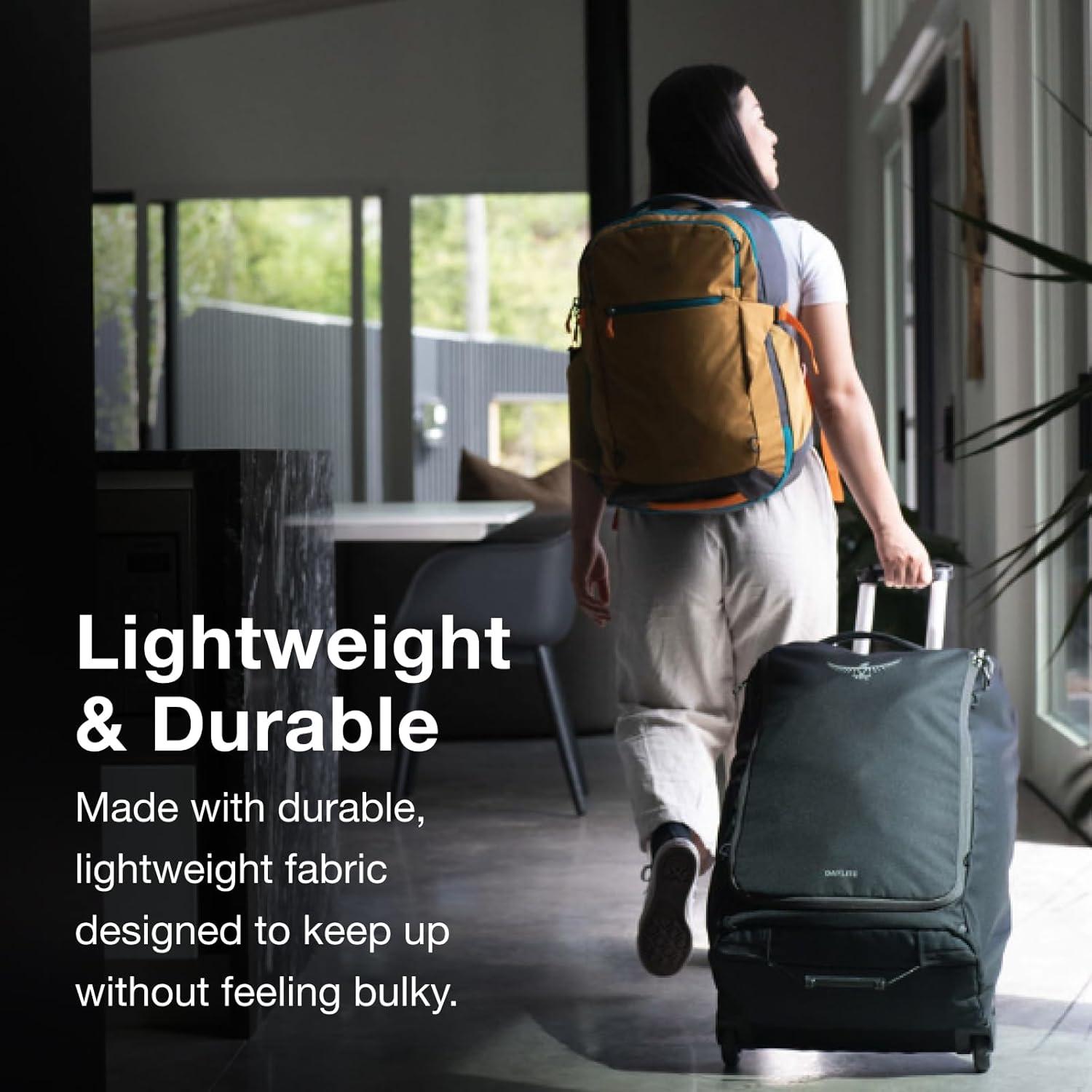 imageOsprey Daylite 85L Wheeled Collapsible Travel Duffel Bag Lightweight Rolling Suitcase Blue SpikemossAlkalineBlack