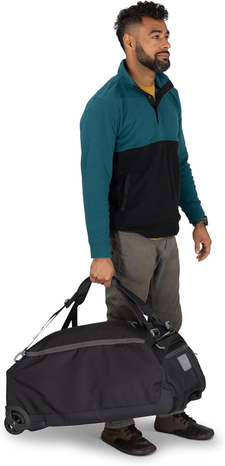 imageOsprey Daylite 85L Wheeled Collapsible Travel Duffel Bag Lightweight Rolling Suitcase Blue SpikemossAlkalineBlack