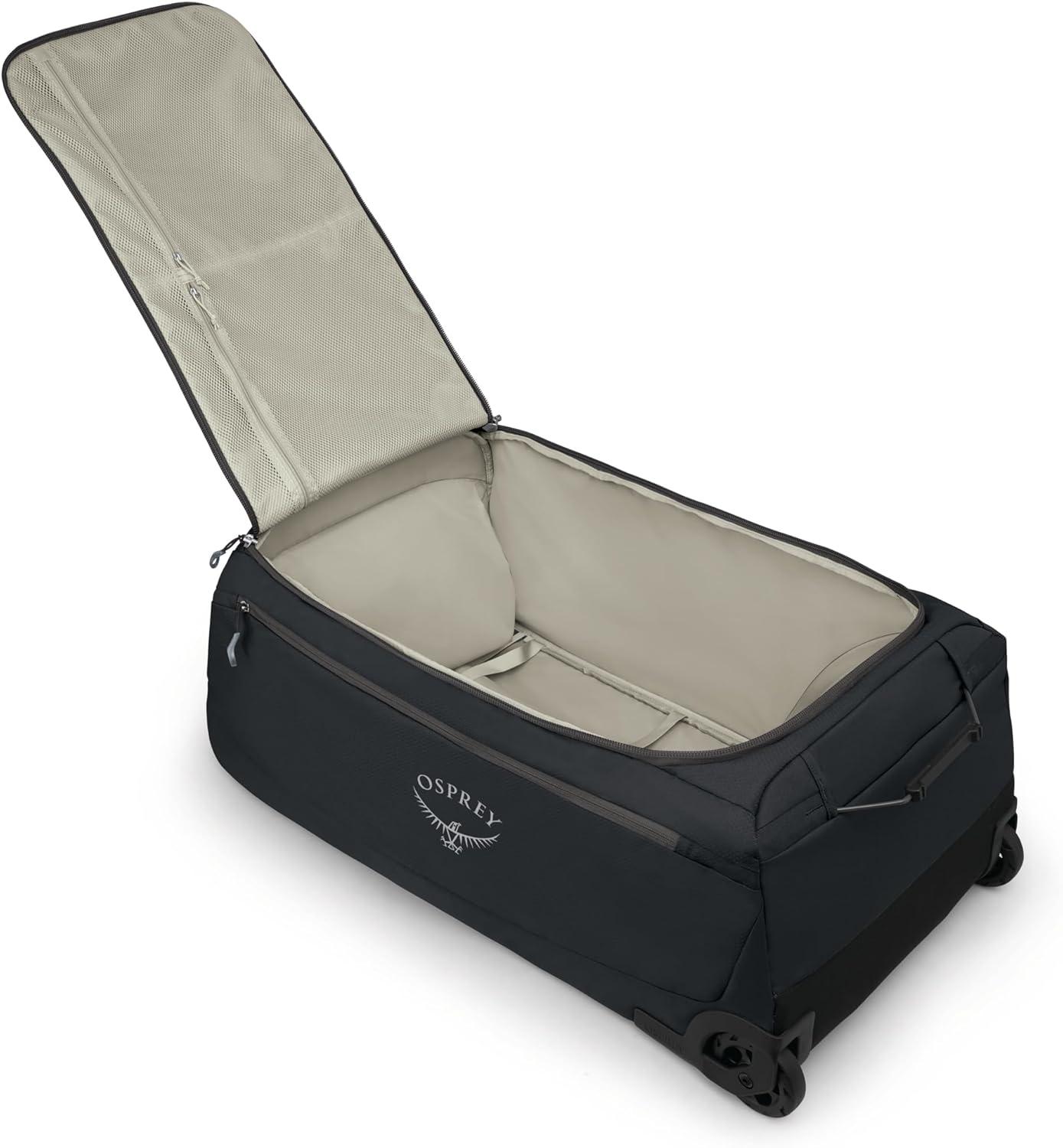 imageOsprey Daylite 85L Wheeled Collapsible Travel Duffel Bag Lightweight Rolling Suitcase Blue SpikemossAlkalineBlack