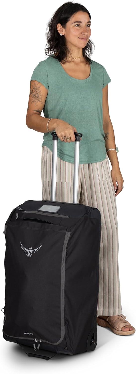imageOsprey Daylite 85L Wheeled Collapsible Travel Duffel Bag Lightweight Rolling Suitcase Blue SpikemossAlkalineBlack