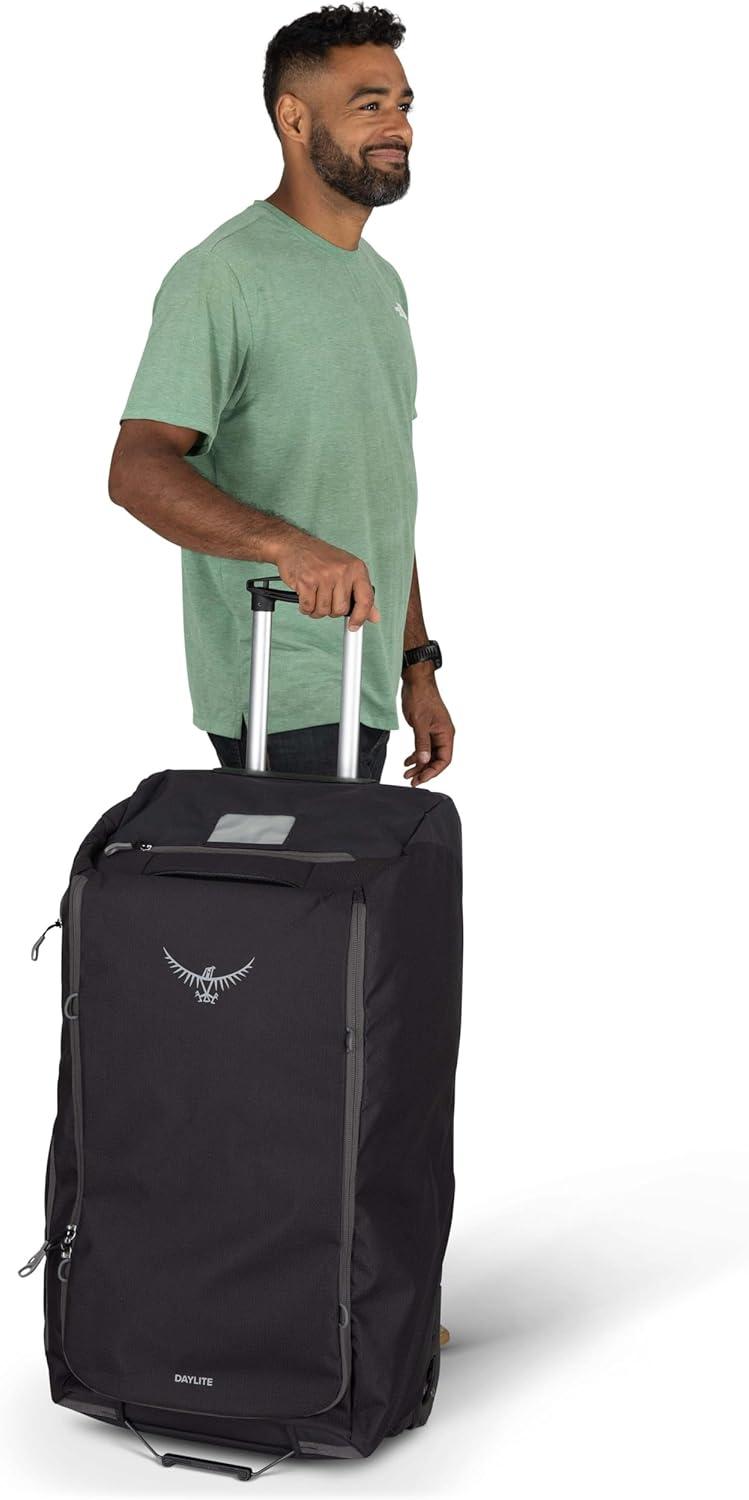 imageOsprey Daylite 85L Wheeled Collapsible Travel Duffel Bag Lightweight Rolling Suitcase Blue SpikemossAlkalineBlack